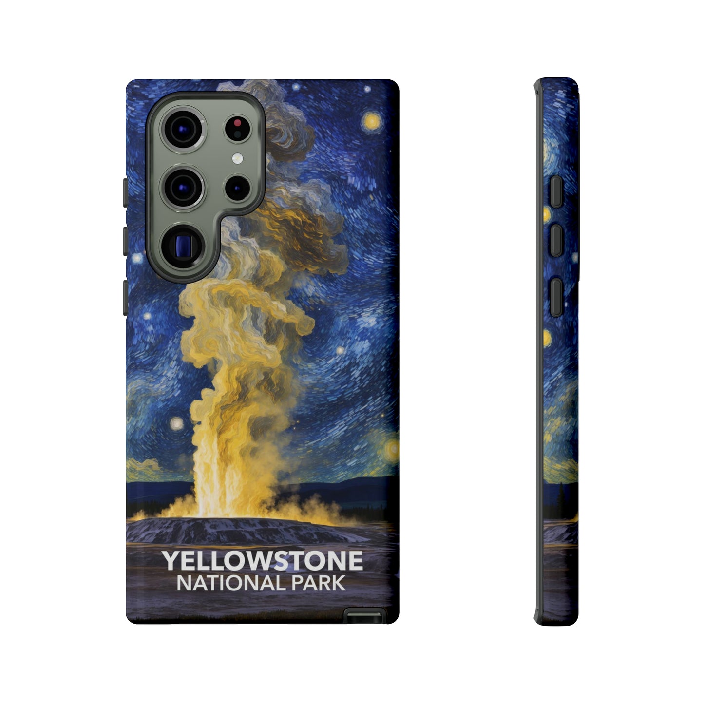 Yellowstone National Park Phone Case - Old Faithful Starry Night