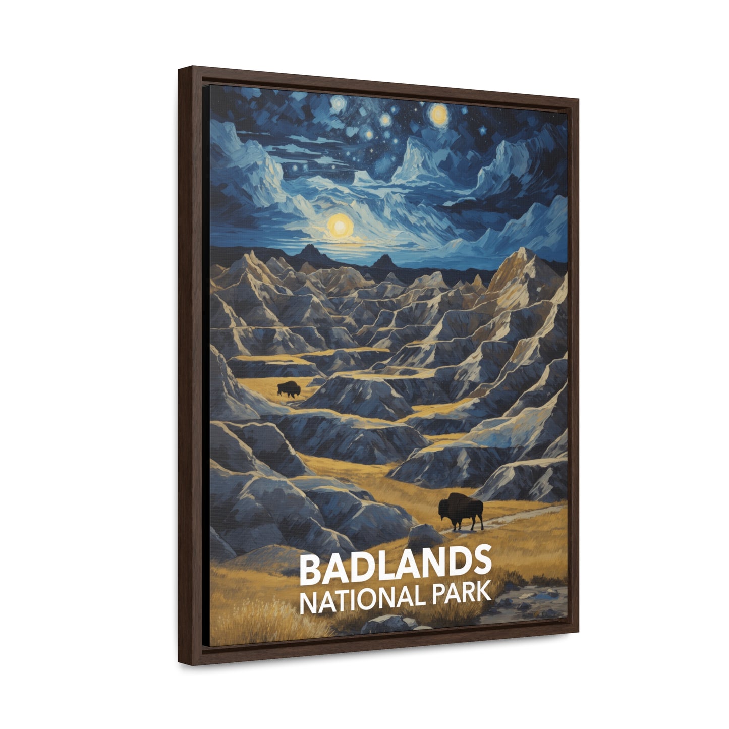 Badlands National Park Framed Canvas - The Starry Night