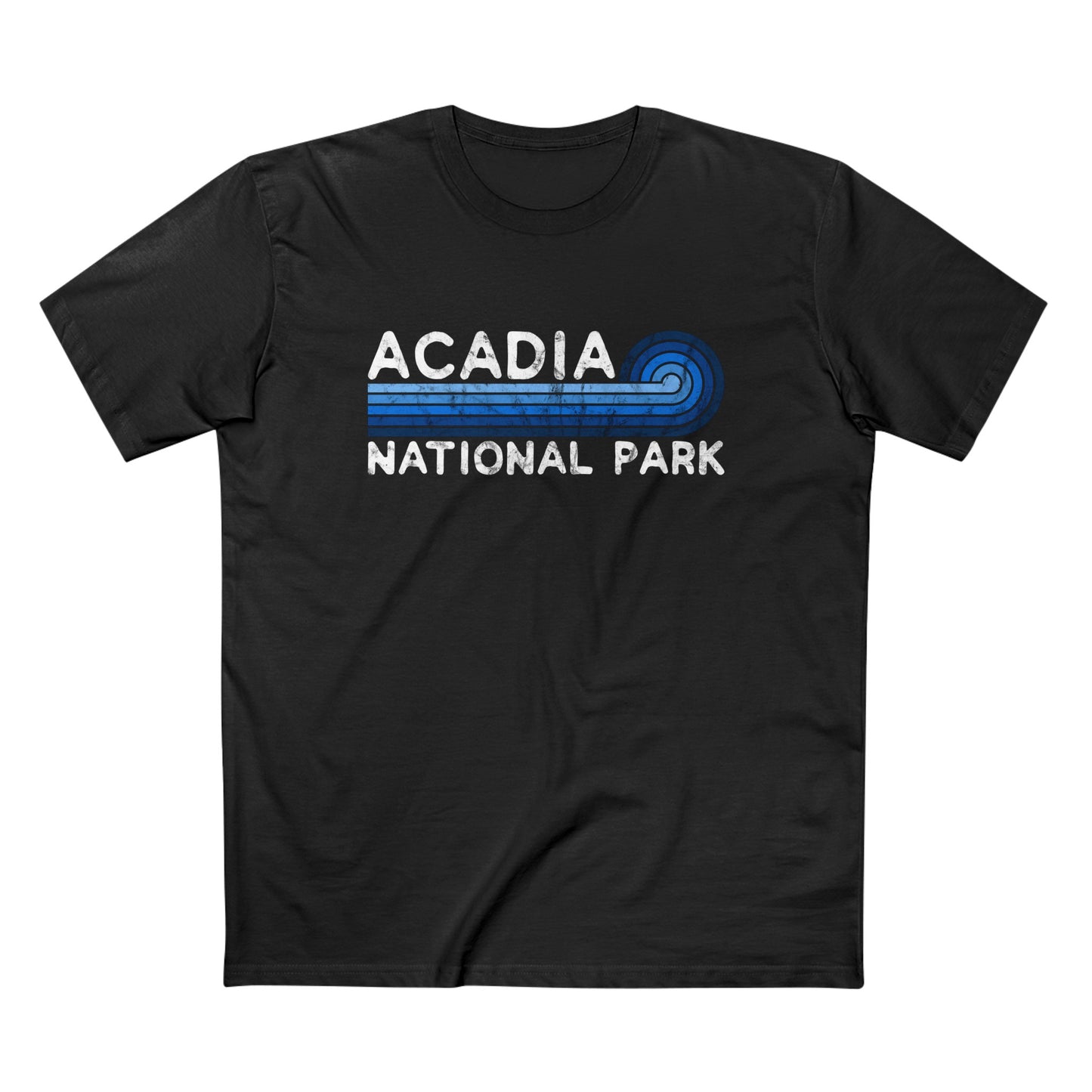 Acadia National Park T-Shirt - Blue Vintage Stretched Sunrise