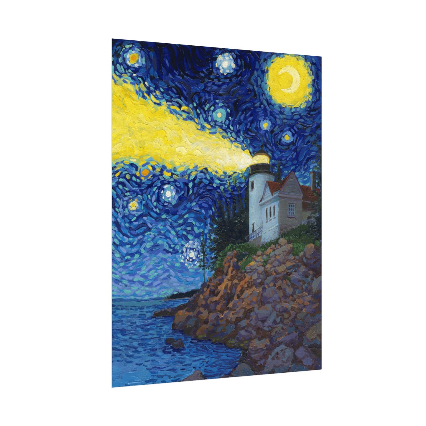 Acadia National Park Starry Night Poster - Premium Textured Paper
