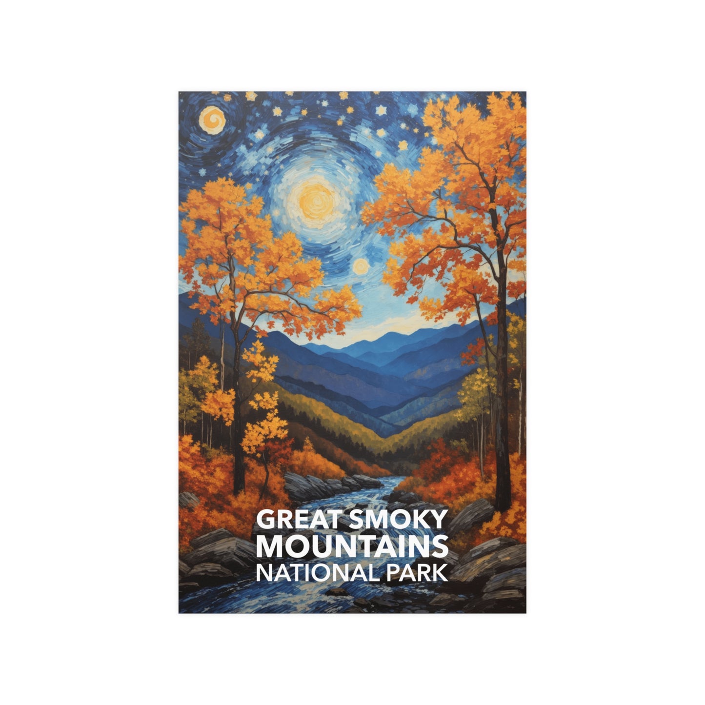 Great Smoky Mountains National Park Poster - Starry Night