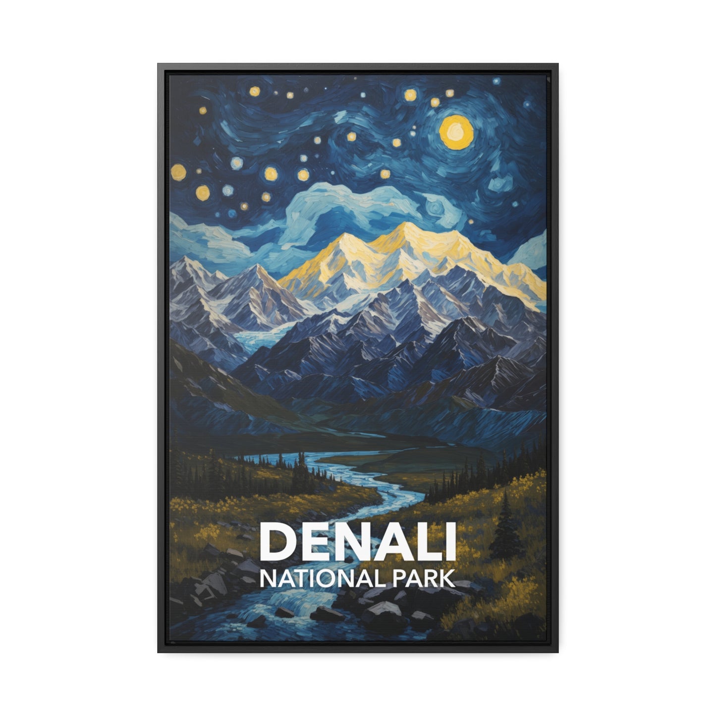 Denali National Park Framed Canvas - The Starry Night