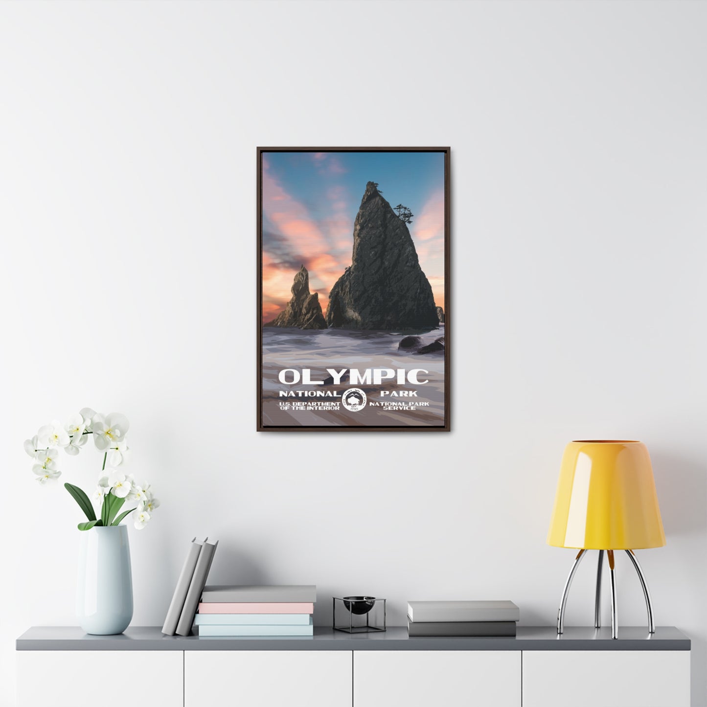Olympic National Park Framed Canvas - WPA Poster