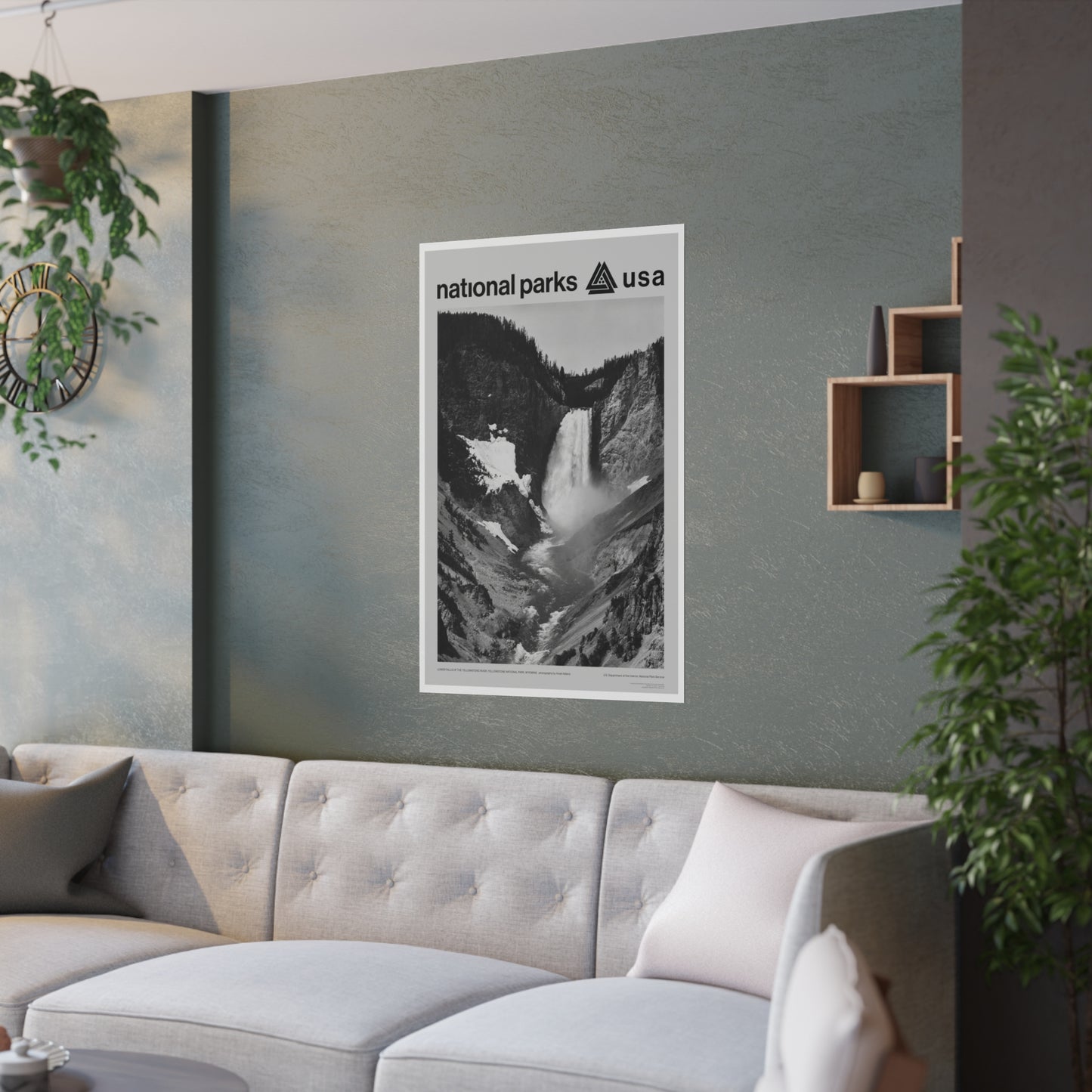 Yellowstone National Park Poster - Ansel Adams Lower Falls