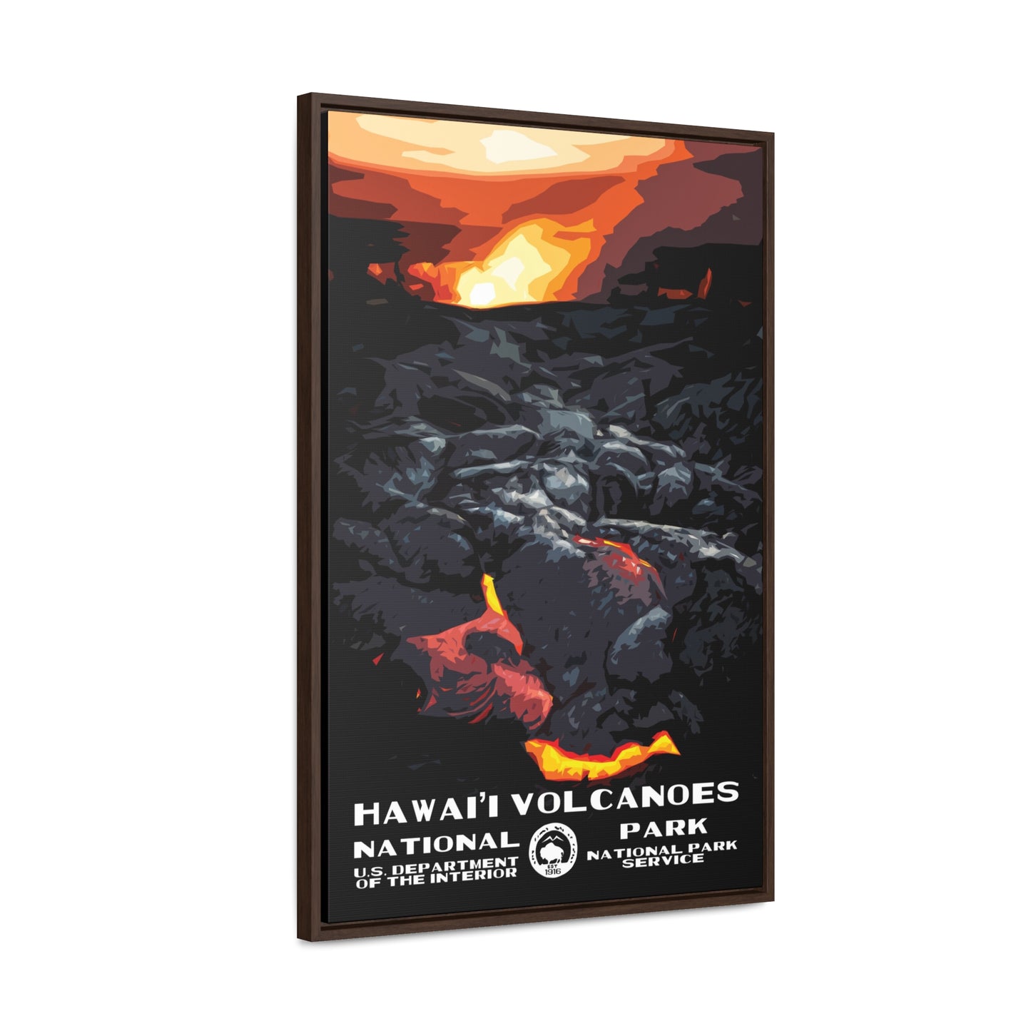 Hawaii Volcanoes National Park Framed Canvas - WPA Poster