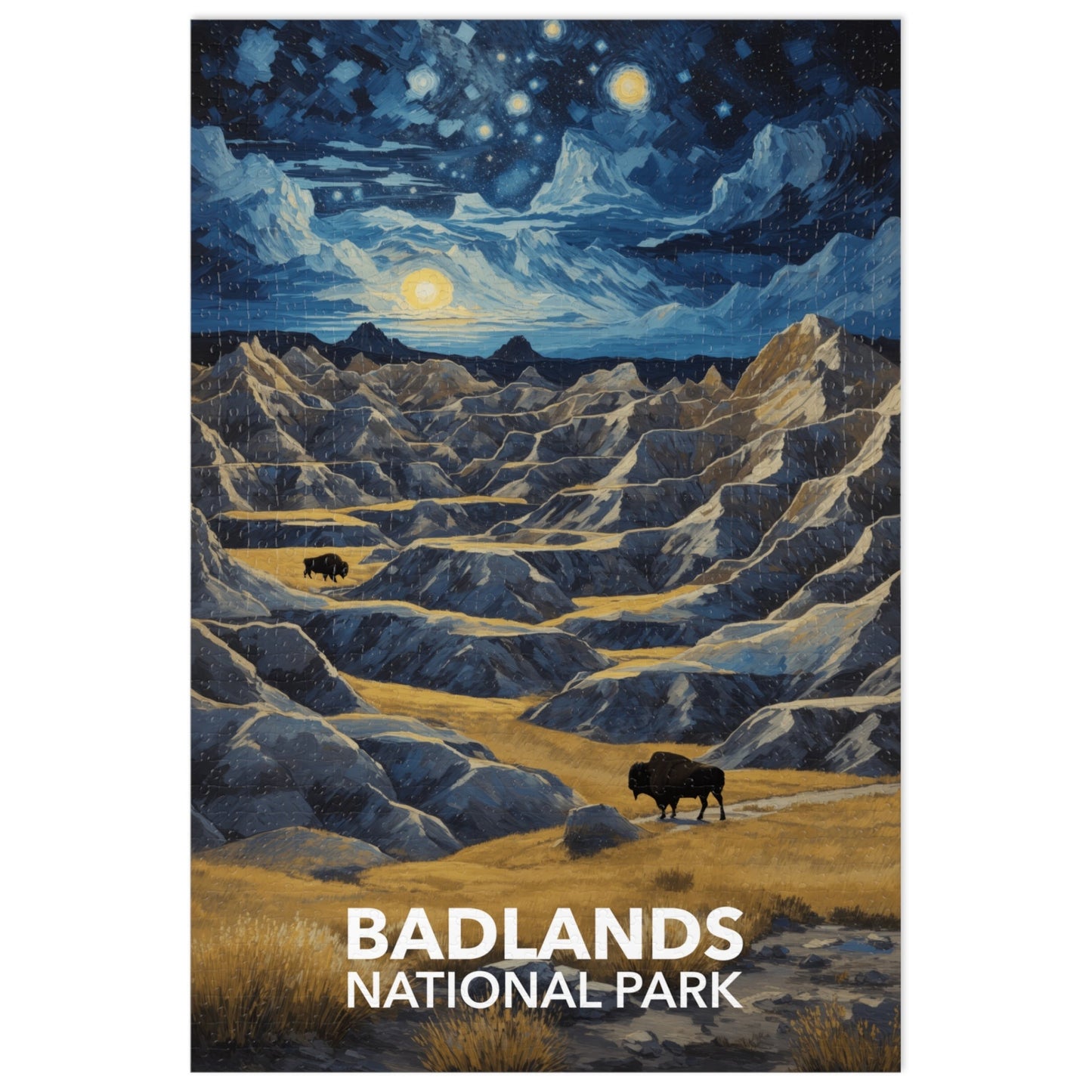 Badlands National Park Jigsaw Puzzle - The Starry Night