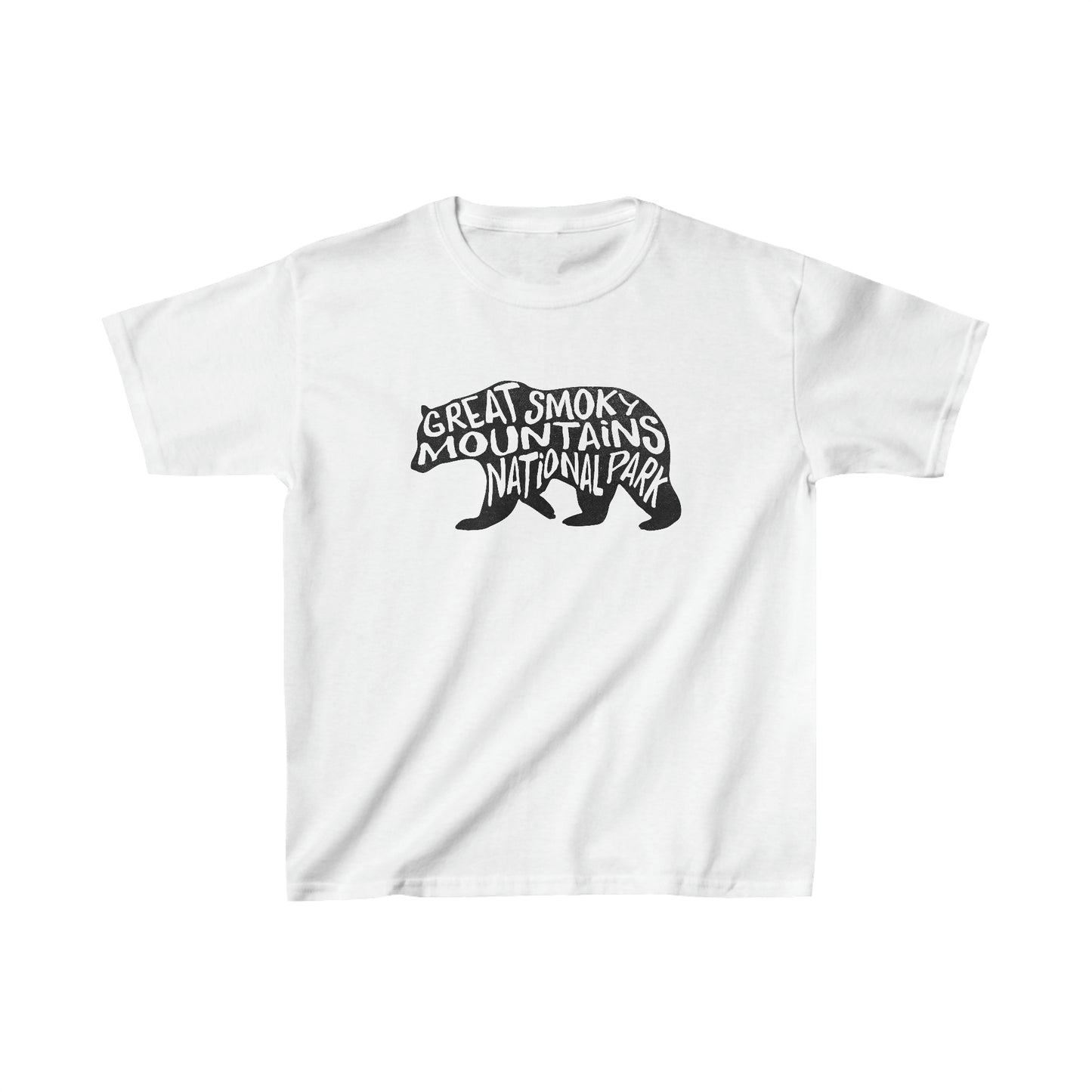 Great Smoky Mountains National Park Child T-Shirt - Black Bear Chunky Text