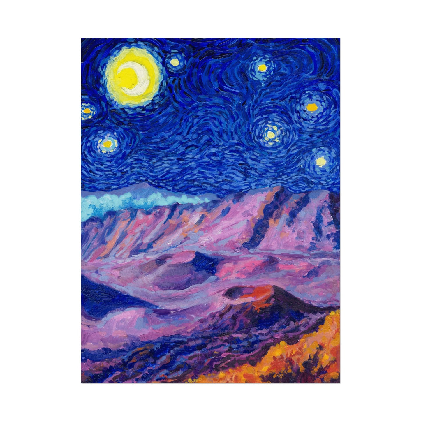 Haleakalā Park Starry Night Poster - Premium Textured Paper