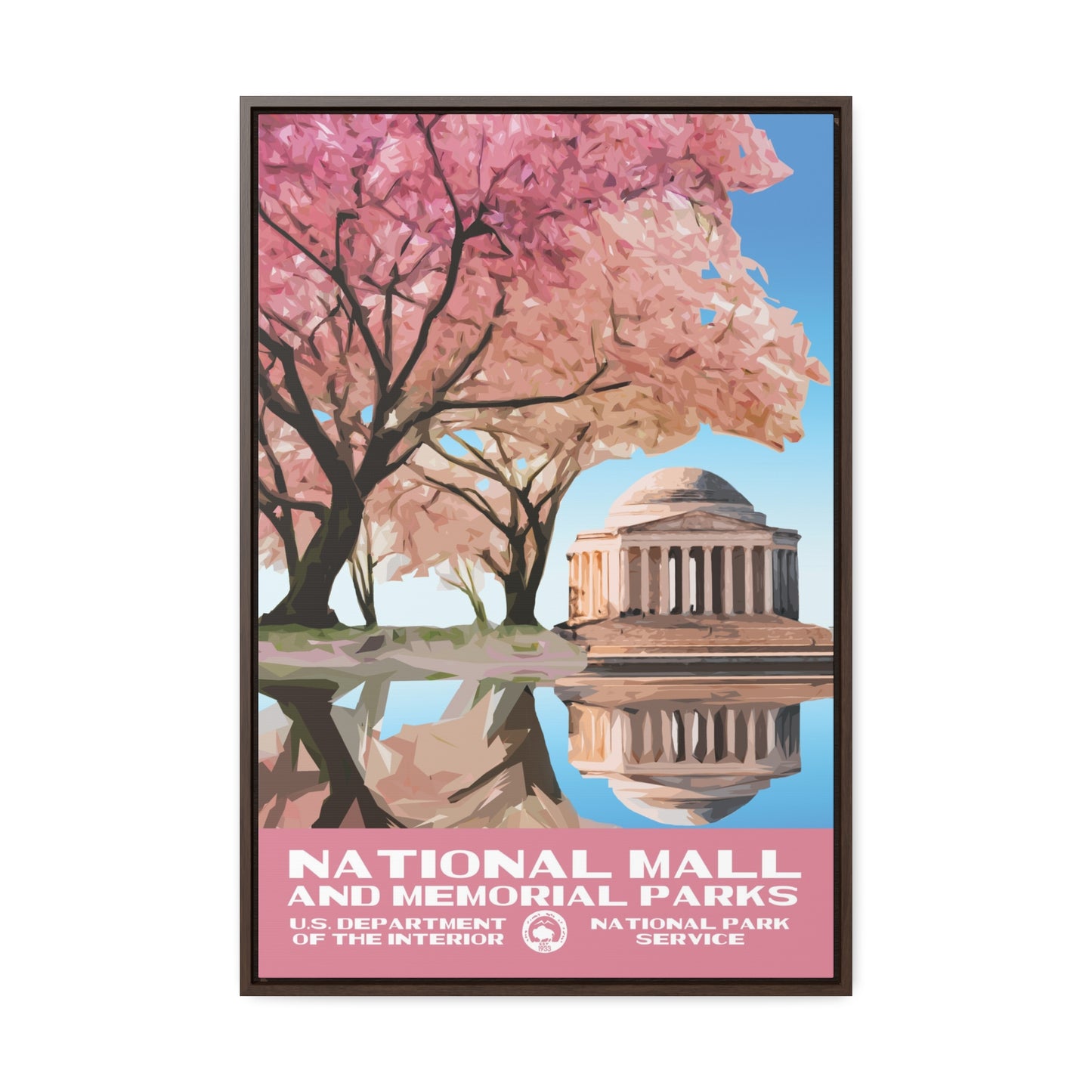 National Mall and Memorial Parks Framed Canvas - WPA Poster