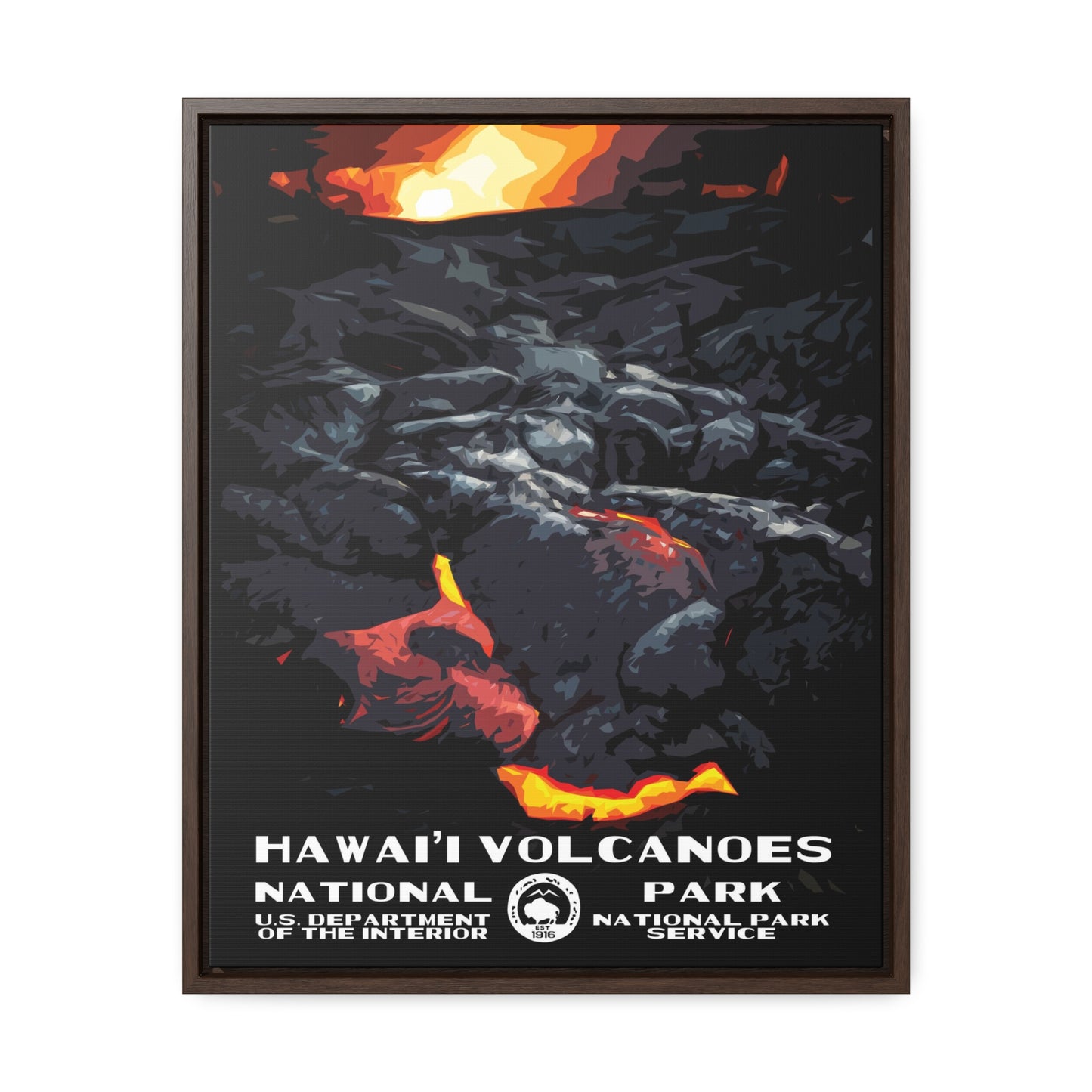 Hawaii Volcanoes National Park Framed Canvas - WPA Poster