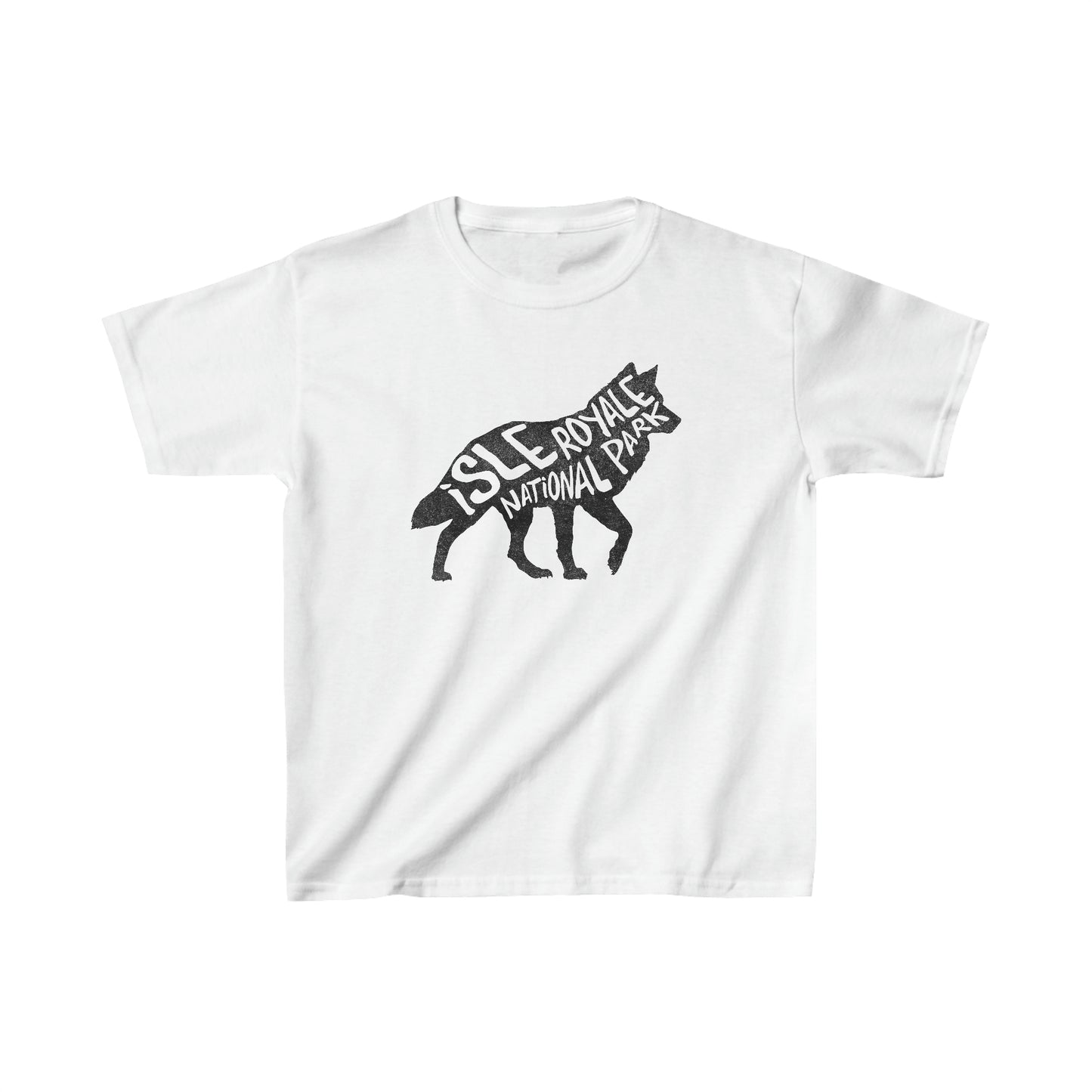 Isle Royale National Park Child T-Shirt - Wolf Chunky Text