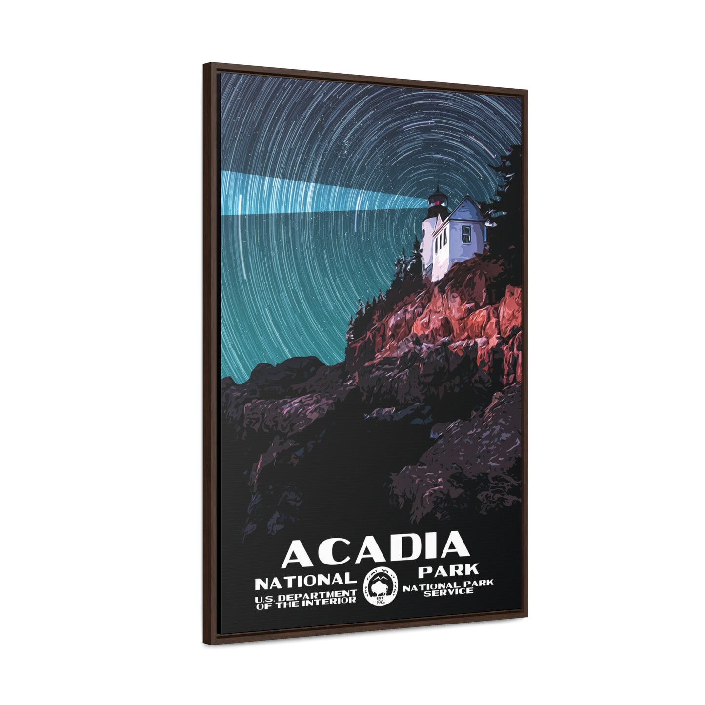 Acadia National Park Framed Canvas - WPA Poster