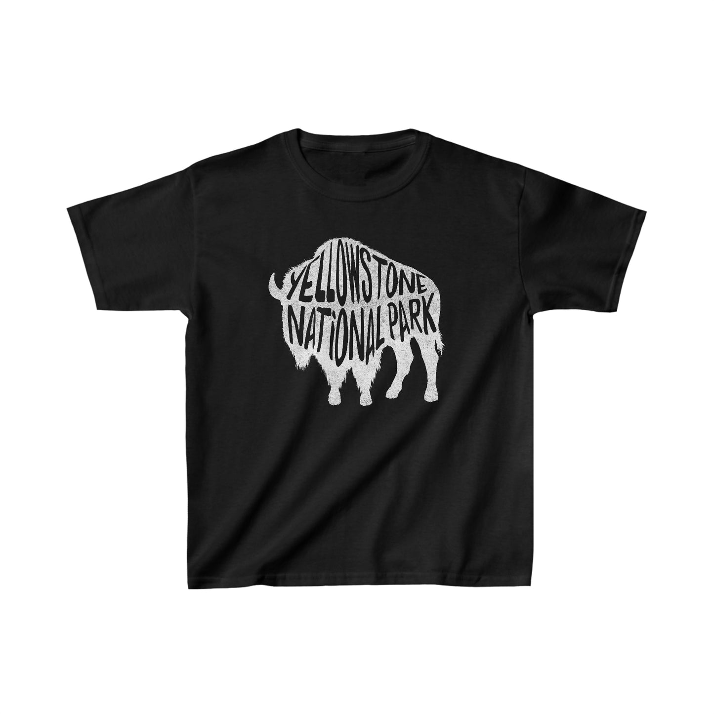 Yellowstone National Park Child T-Shirt - Bison Chunky Text