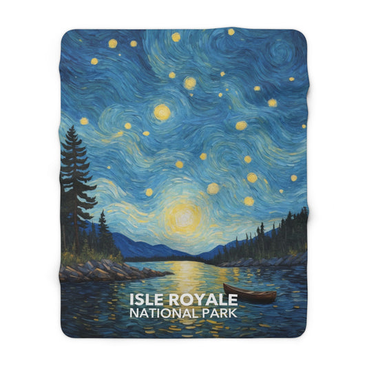 Isle Royale National Park Sherpa Blanket - The Starry Night