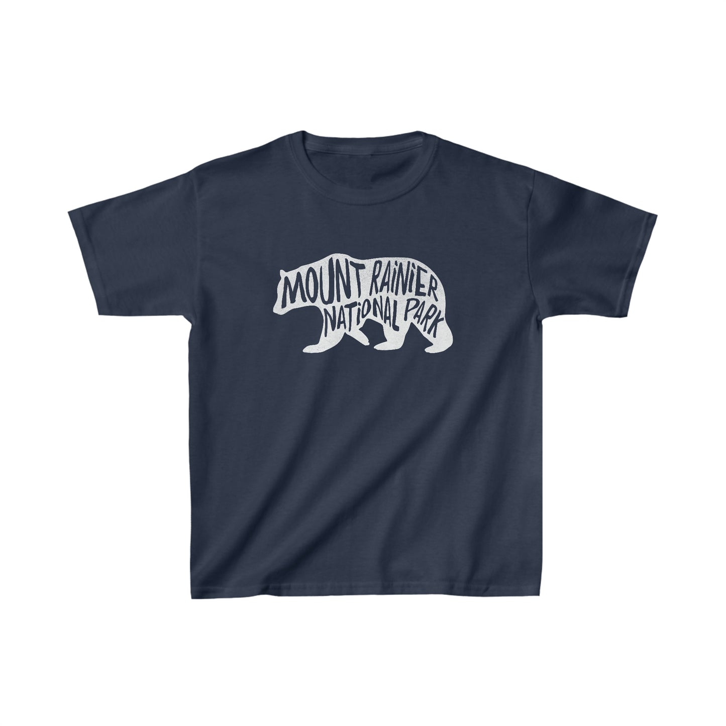 Mount Rainier National Park Child T-Shirt - Black Bear Chunky Text