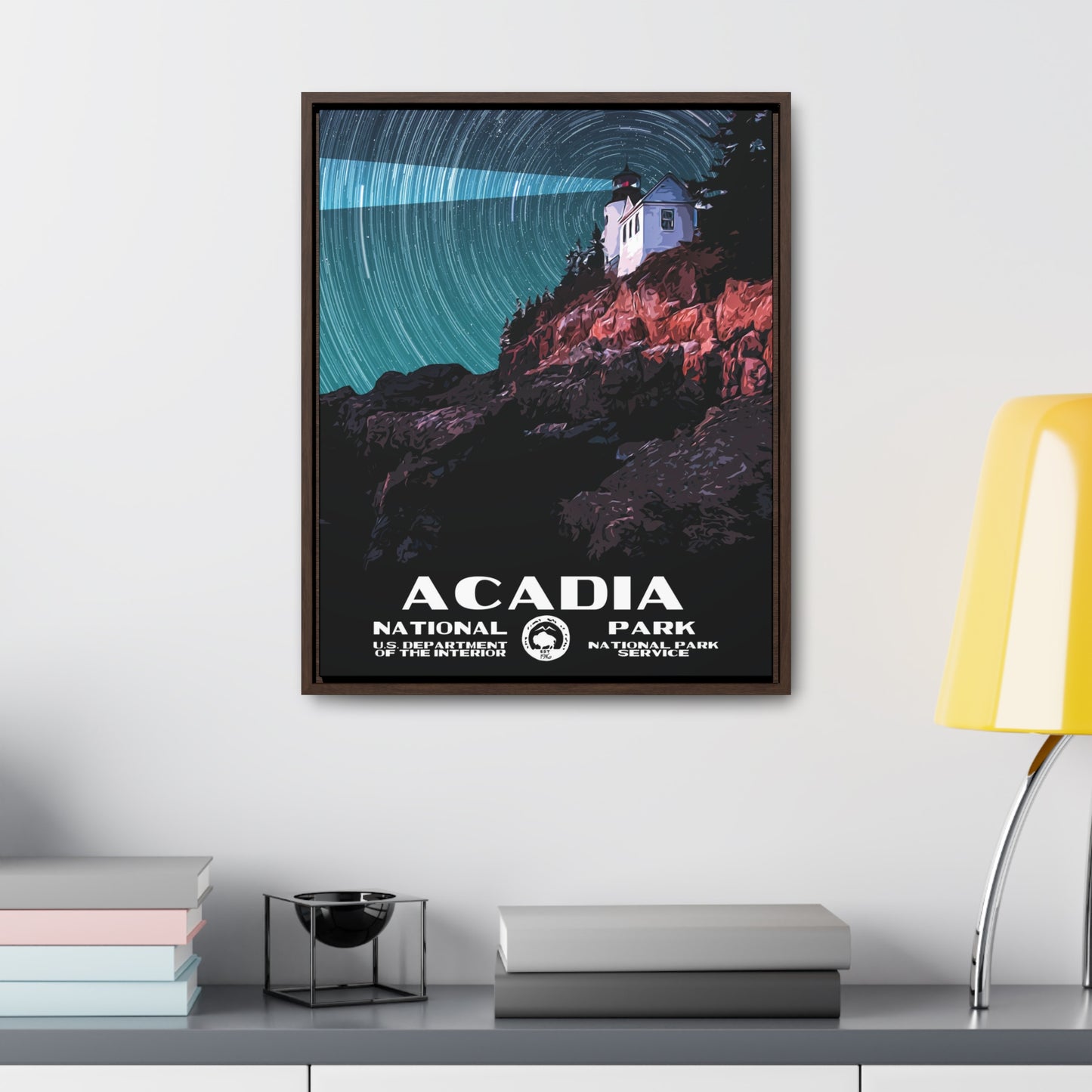 Acadia National Park Framed Canvas - WPA Poster