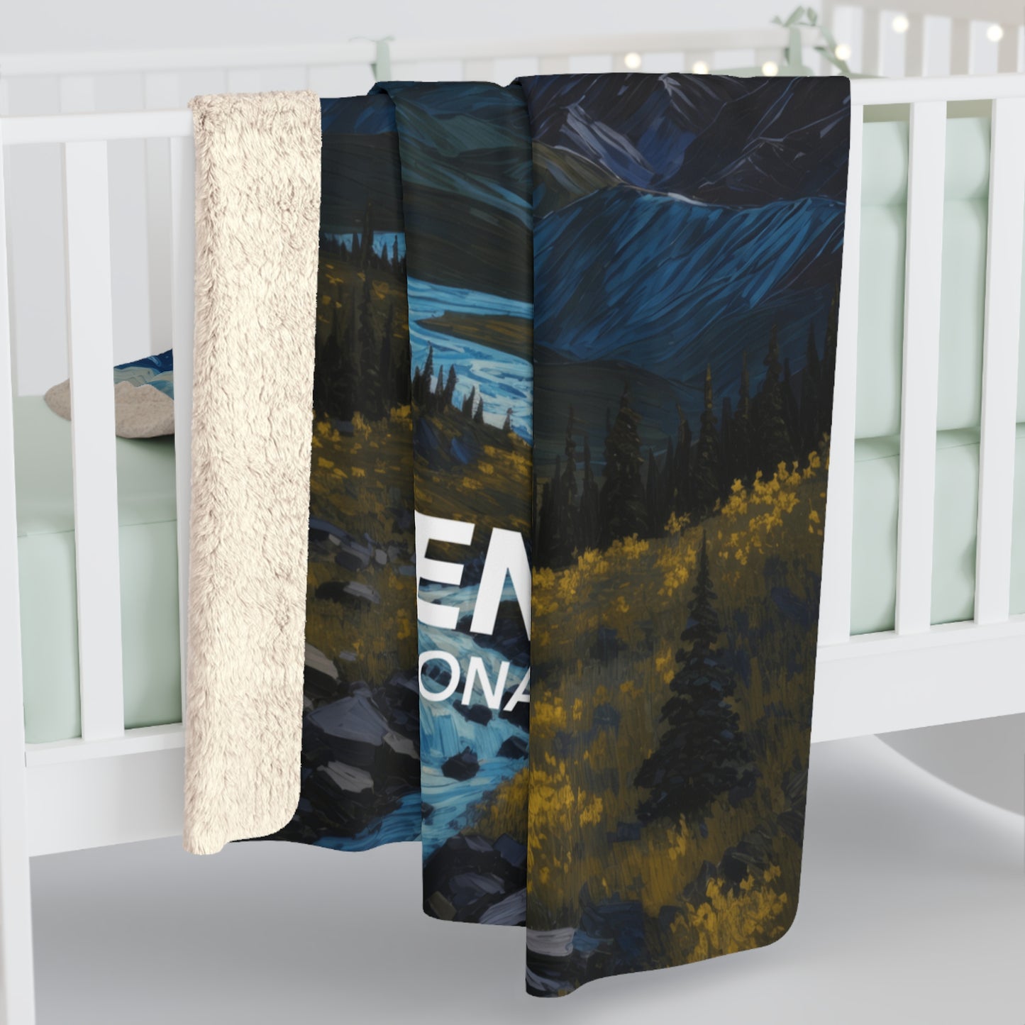 Denali National Park Sherpa Blanket - The Starry Night