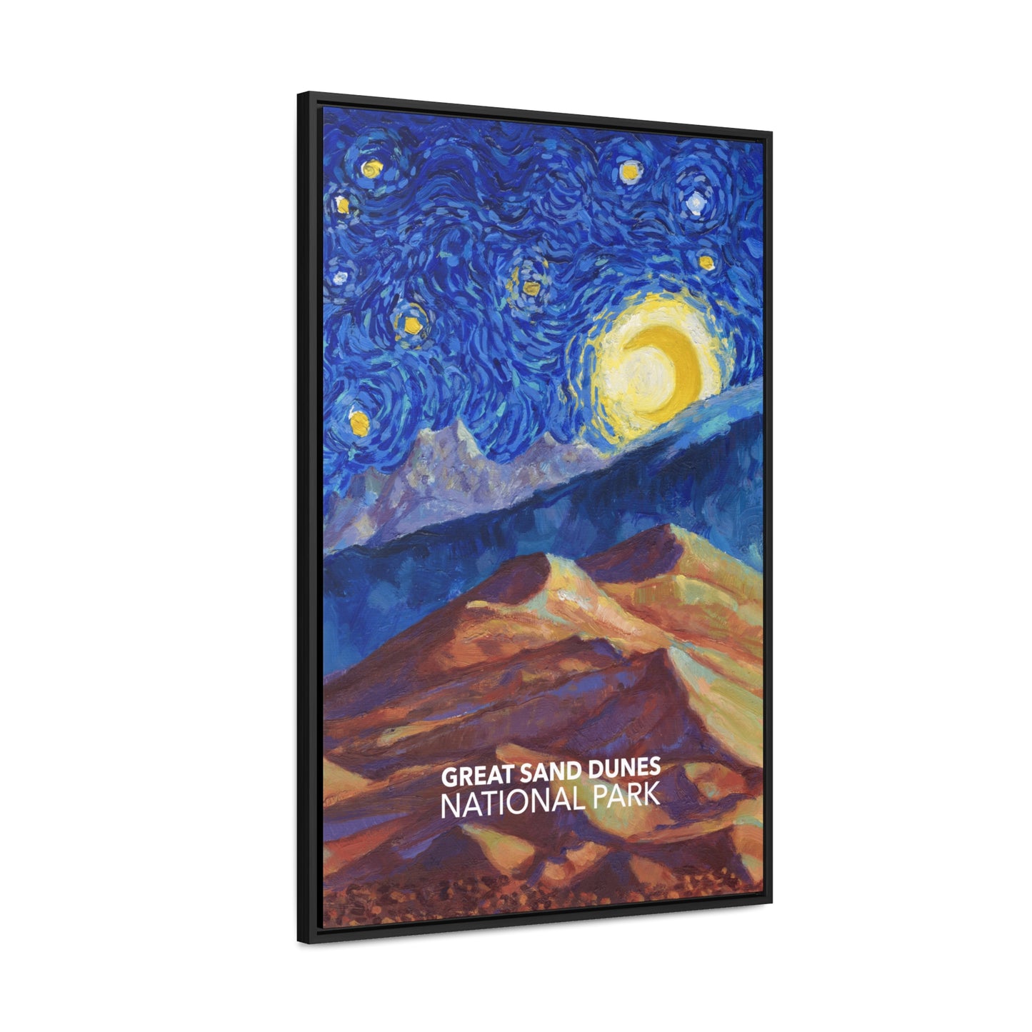 Great Sand Dunes National Park Framed Canvas - The Starry Night