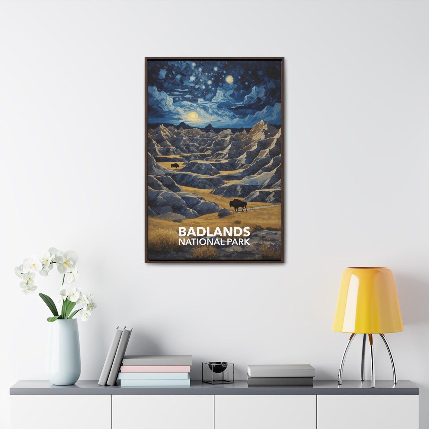 Badlands National Park Framed Canvas - The Starry Night