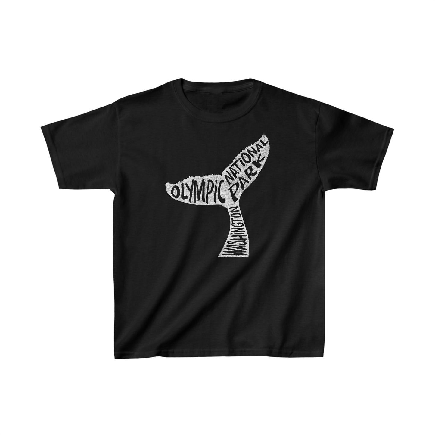 Olympic National Park Child T-Shirt - Whale Tail Chunky Text