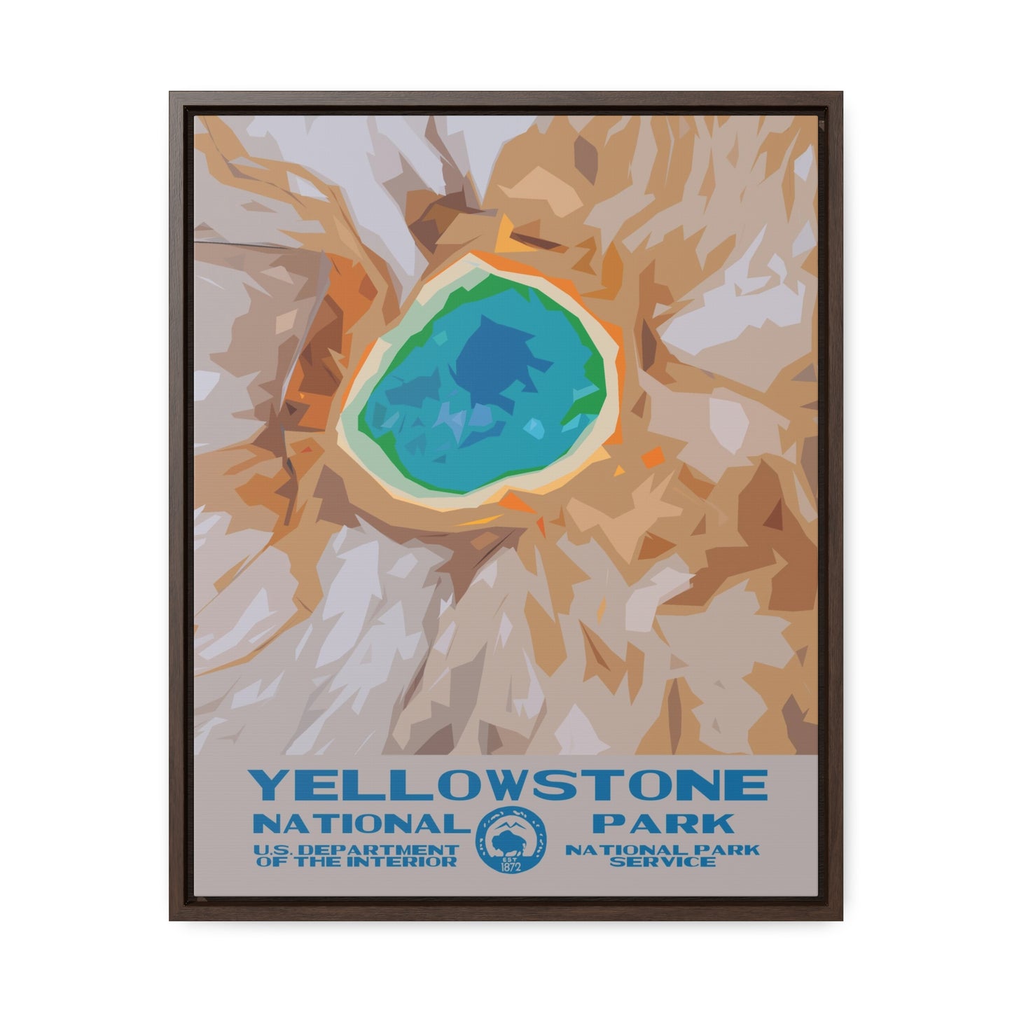 Yellowstone National Park Framed Canvas - WPA Poster
