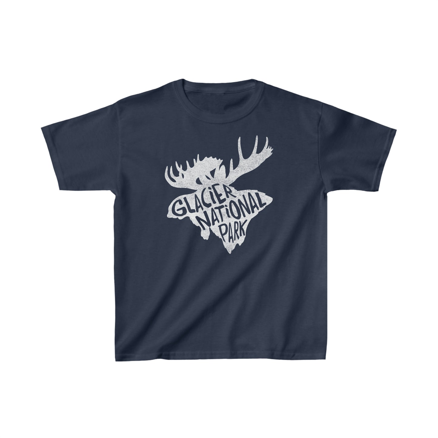 Glacier National Park Child T-Shirt - Moose Chunky Text