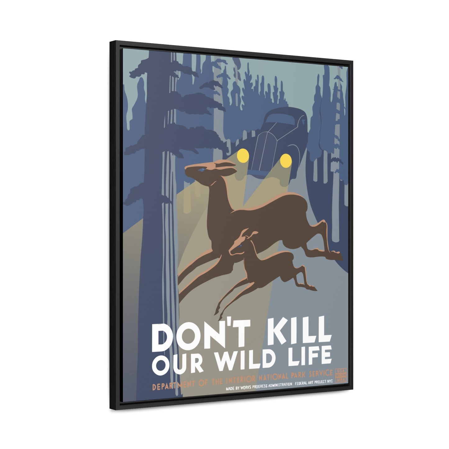Don't Kill Wildlife National Park Framed Canvas - WPA Poster