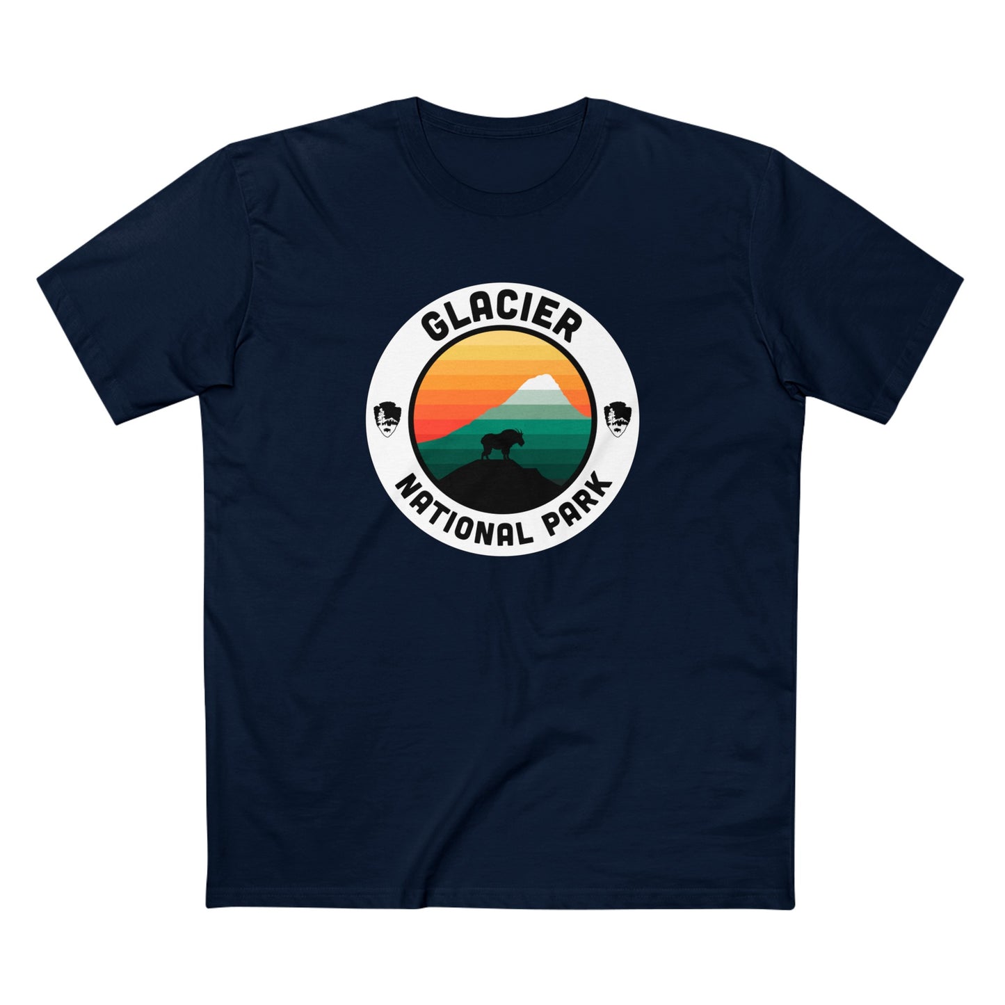 Glacier National Park T-Shirt - Round Badge Design