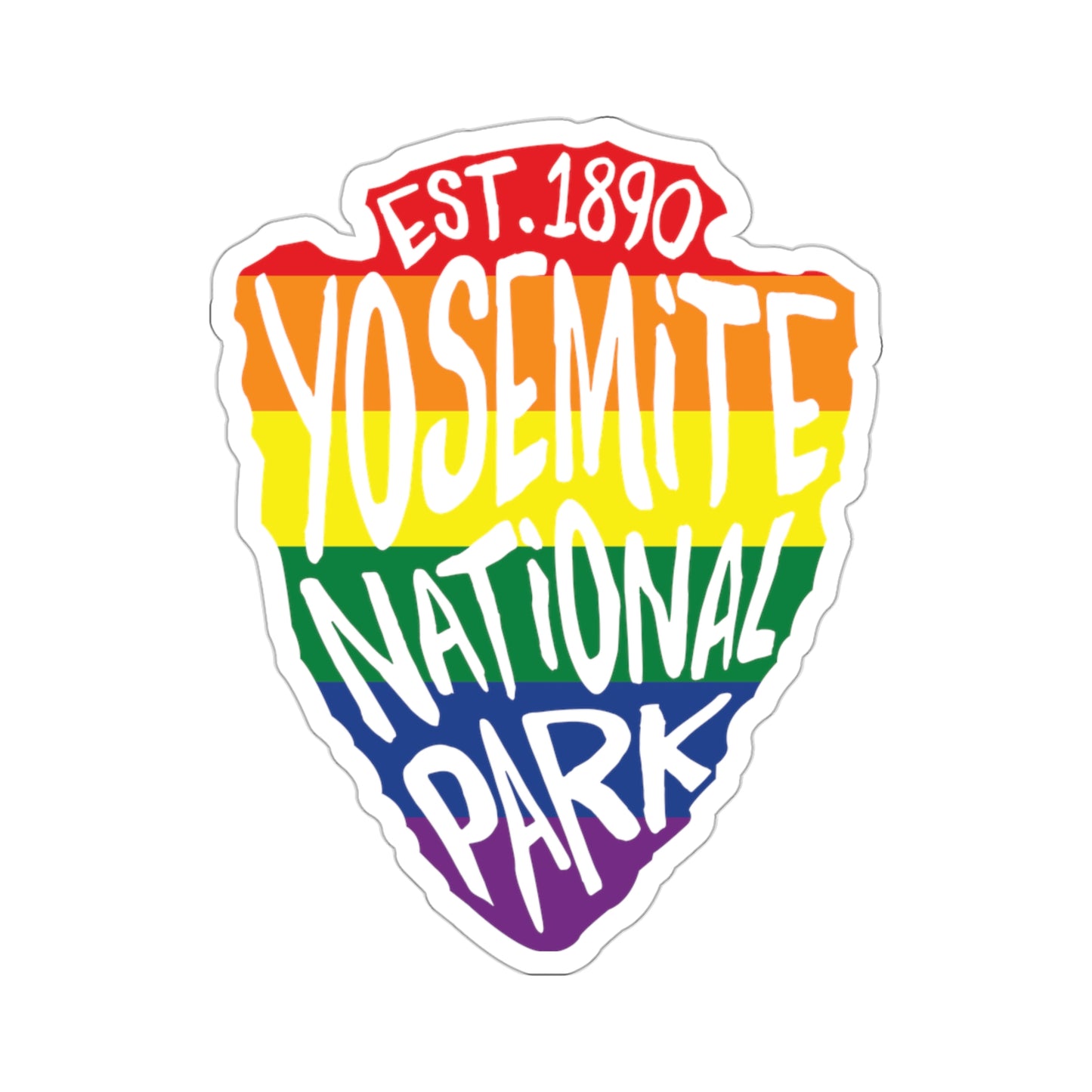 Yosemite National Park Sticker - Rainbow Arrow Head Design