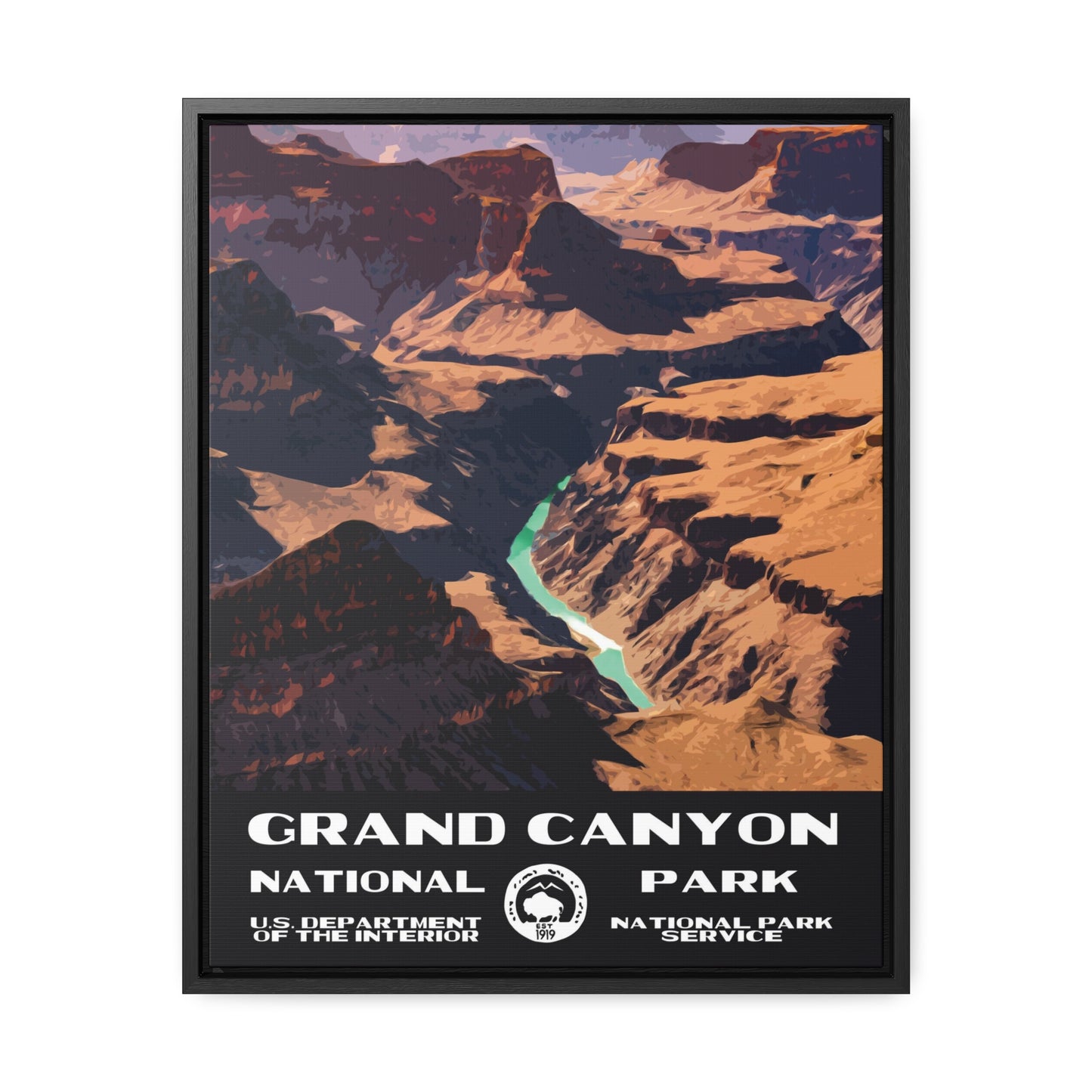 Grand Canyon National Park Framed Canvas - WPA Poster