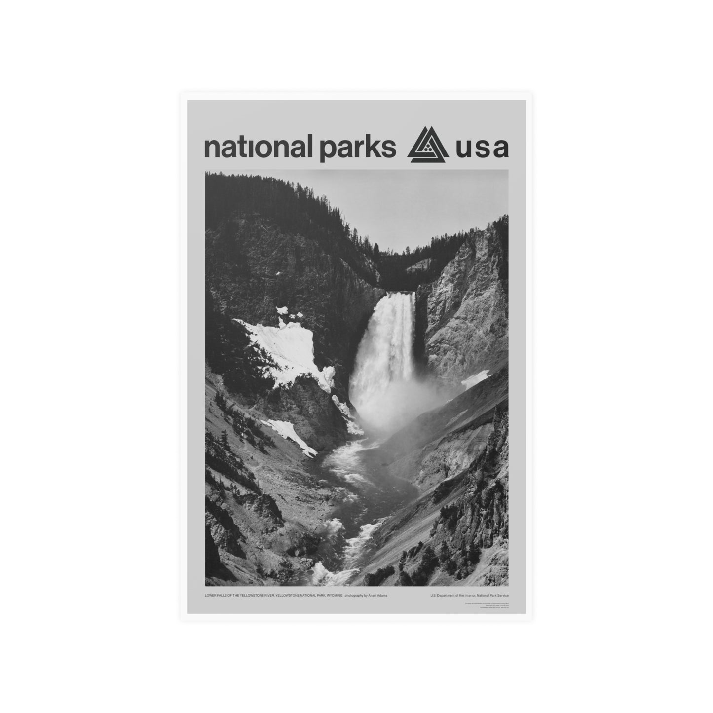 Yellowstone National Park Poster - Ansel Adams Lower Falls