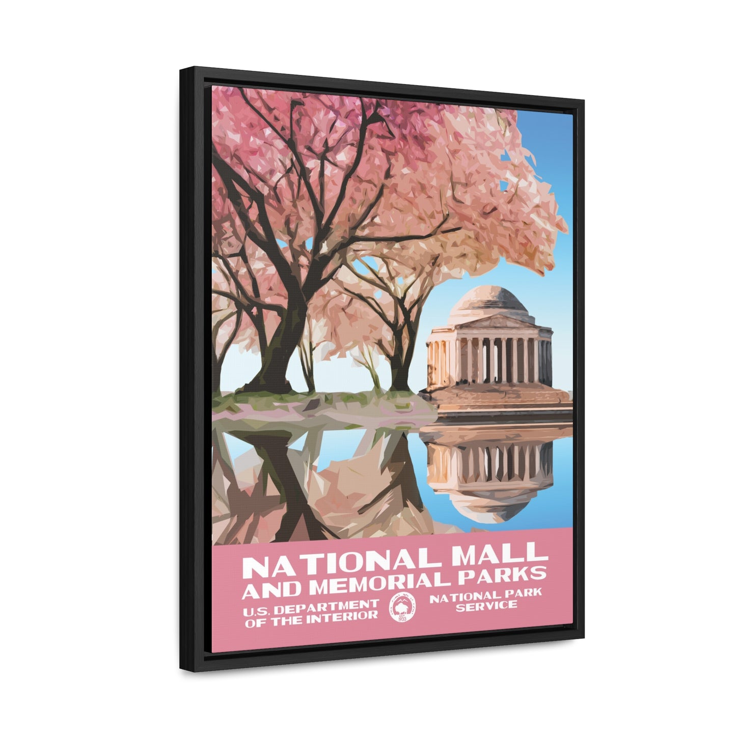 National Mall and Memorial Parks Framed Canvas - WPA Poster