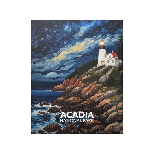 Acadia National Park Poster - Starry Night