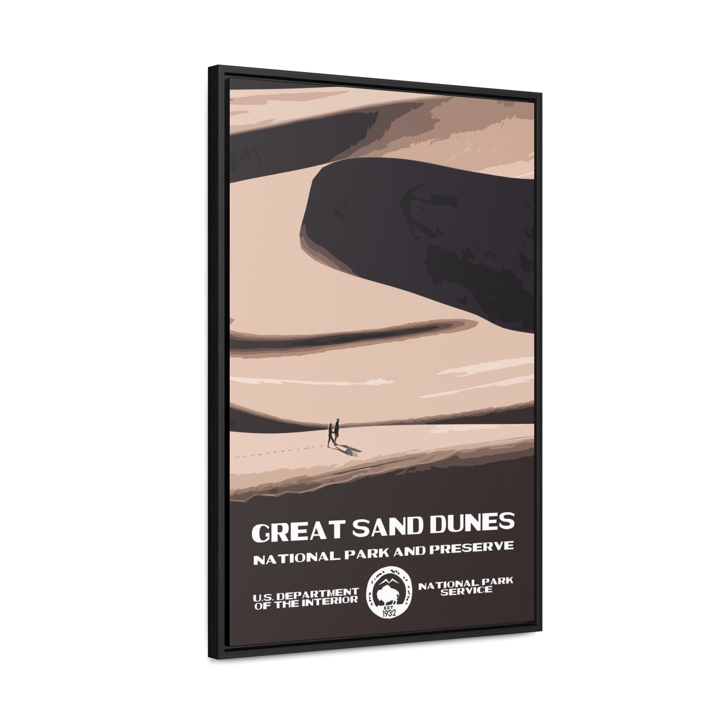 Great Sand Dunes National Park Framed Canvas - WPA Poster