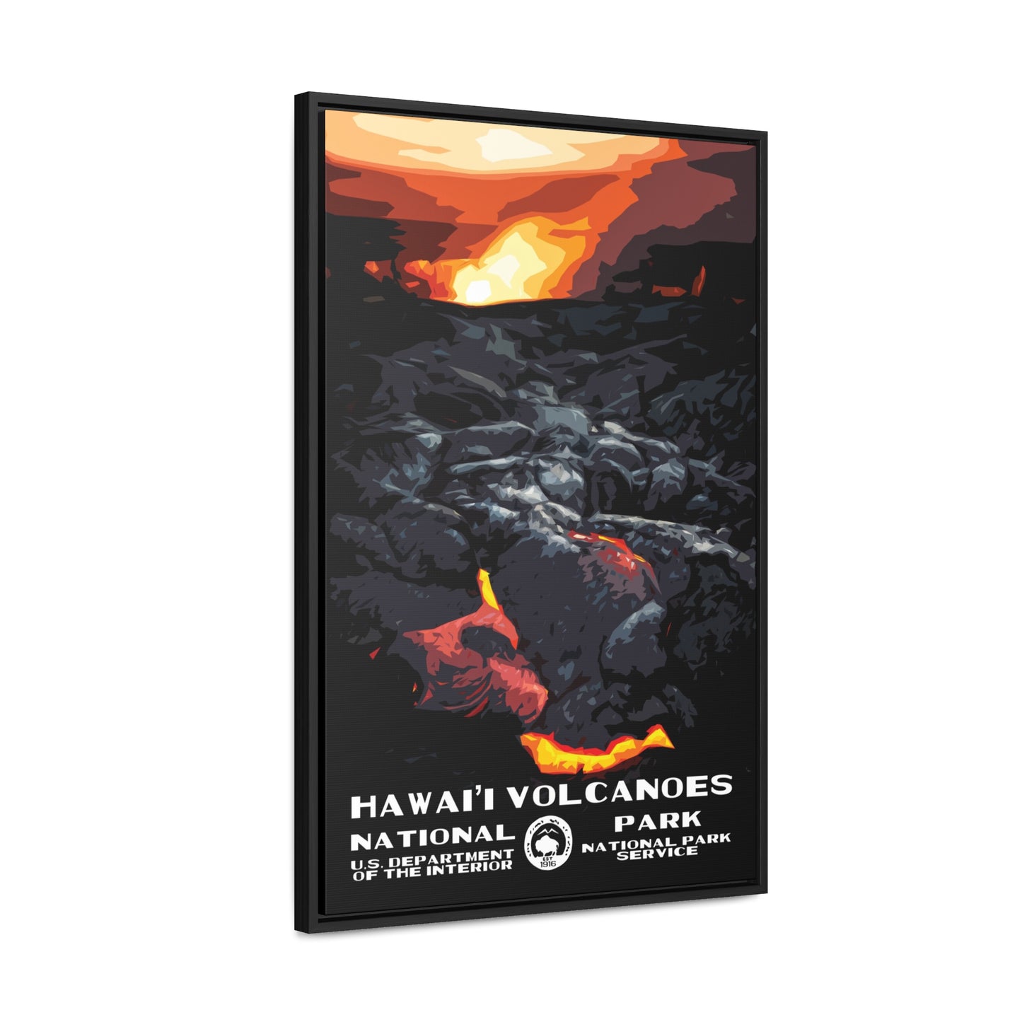 Hawaii Volcanoes National Park Framed Canvas - WPA Poster