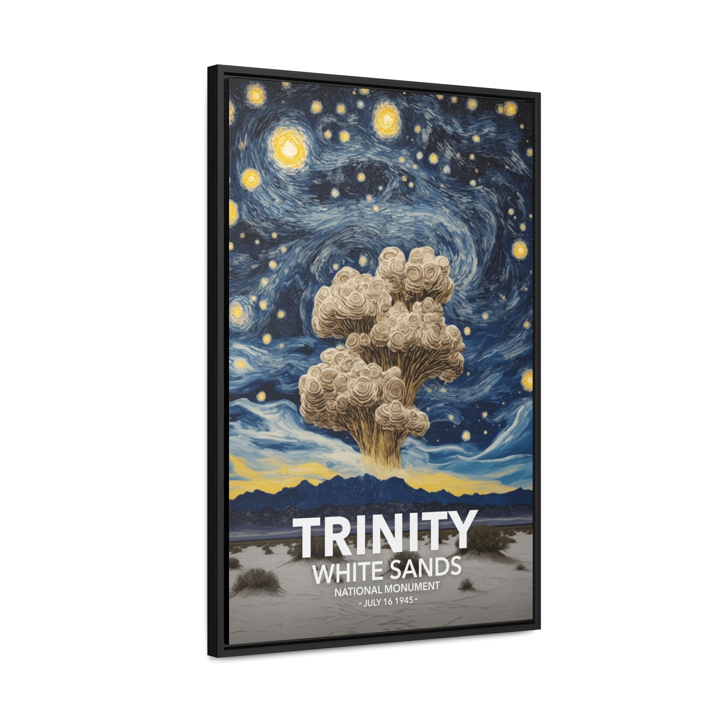 White Sands National Monument Framed Canvas - The Starry Night Trinity Test