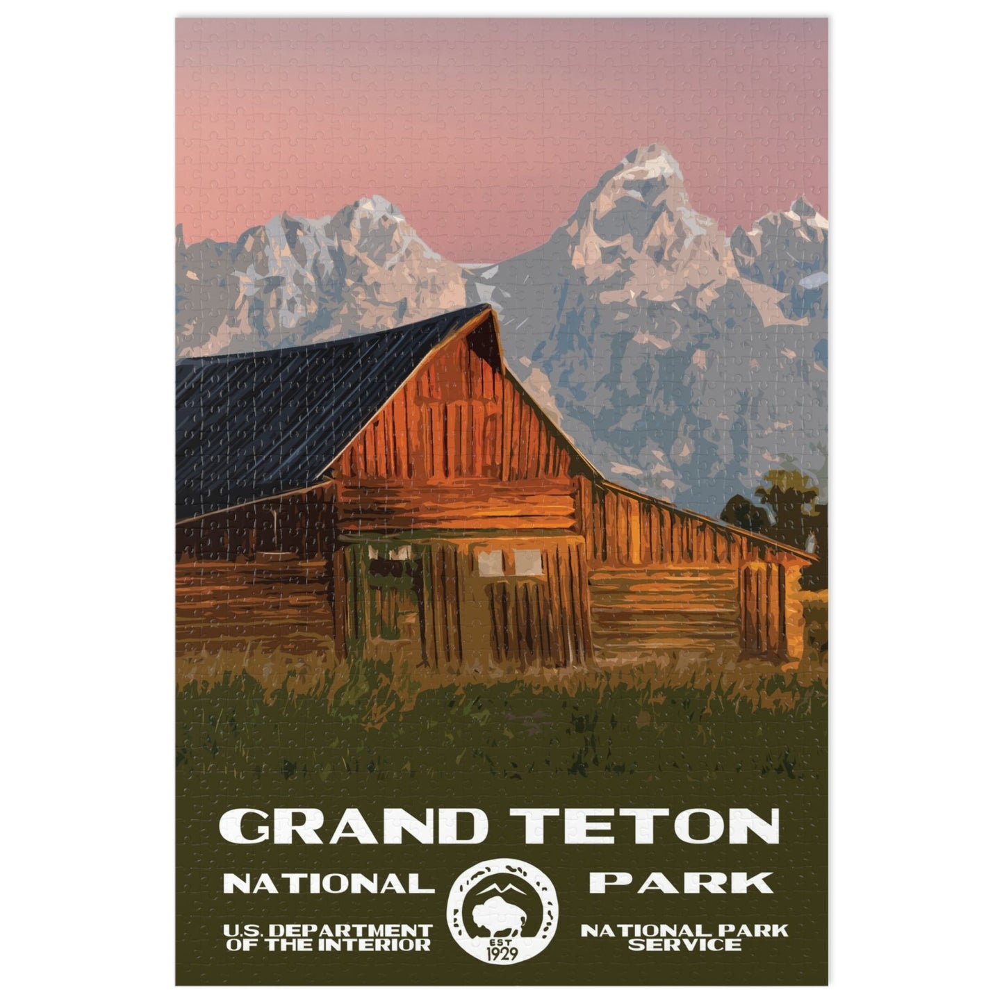 Grand Teton National Park Jigsaw Puzzle - Moulton Barn - 1000 Pieces