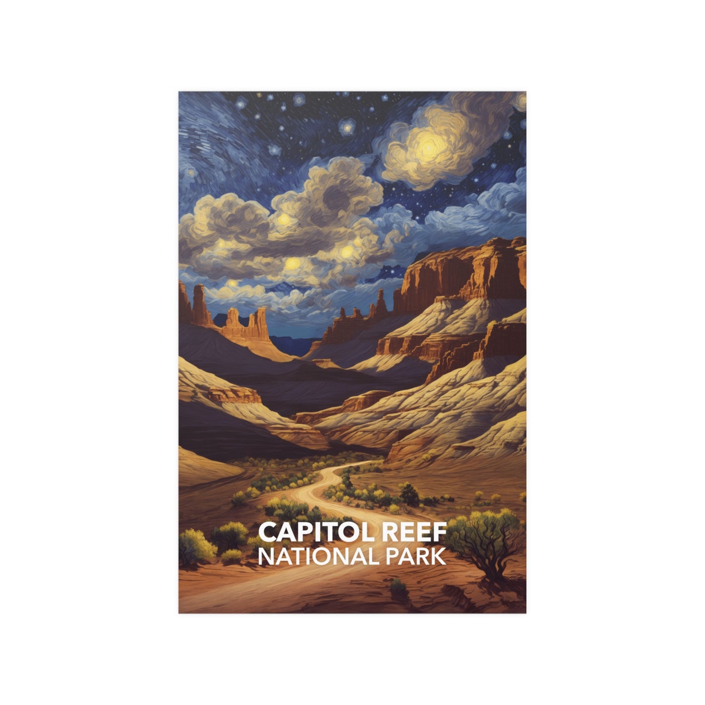 Capitol Reef National Park Poster - Starry Night