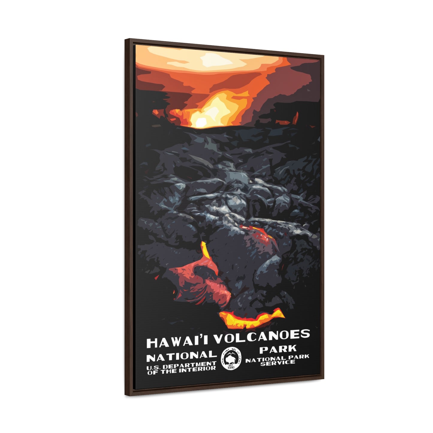 Hawaii Volcanoes National Park Framed Canvas - WPA Poster