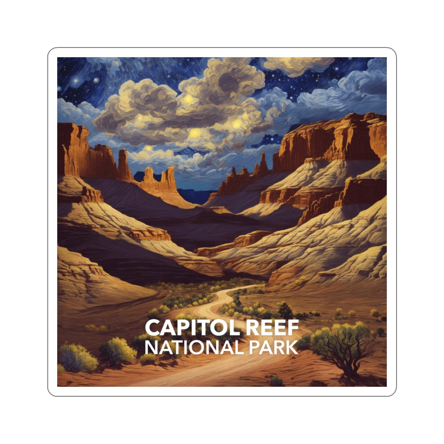 Capitol Reef National Park Sticker - The Starry Night
