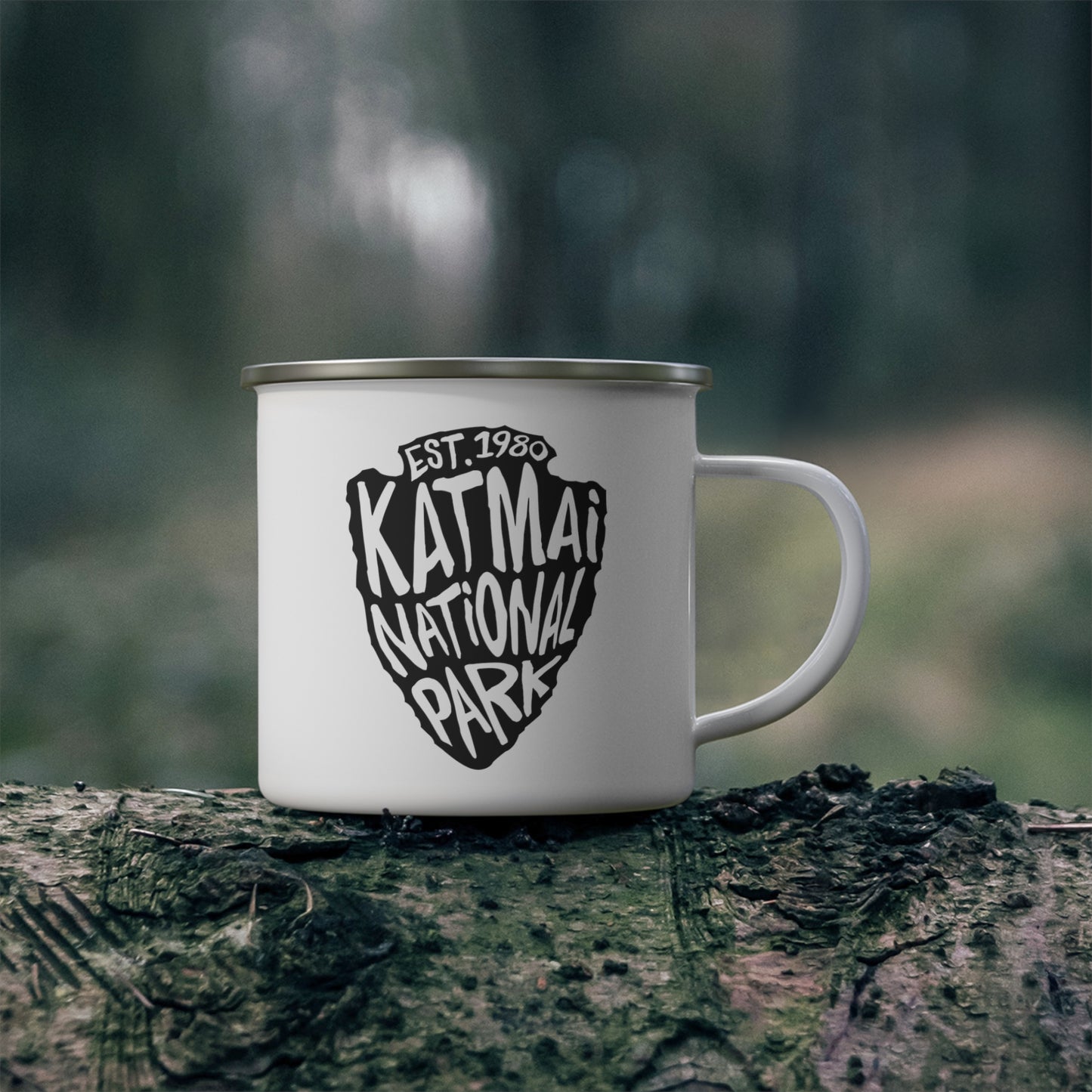 Katmai National Park Enamel Camping Mug - Arrowhead