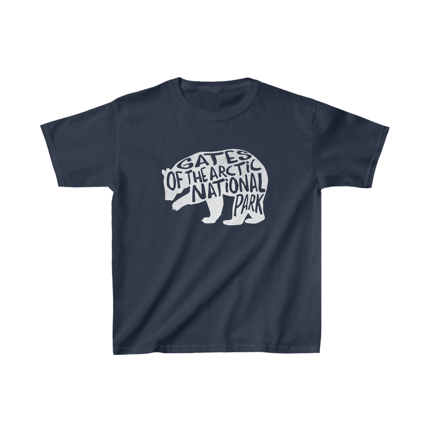 Gates of the Arctic National Park Child T-Shirt - Grizzly Bear Chunky Text