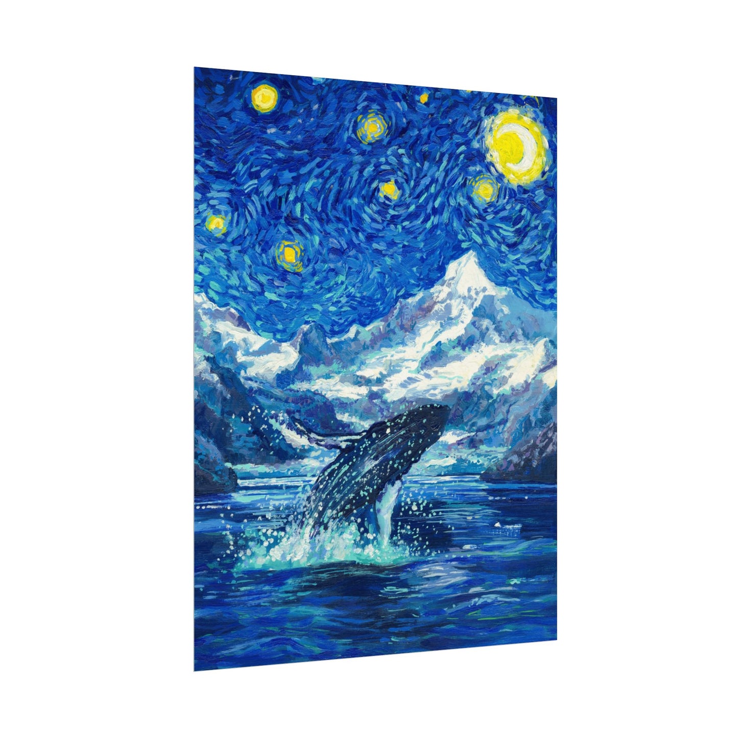 Glacier Bay National Park Starry Night Poster - Premium Textured Paper