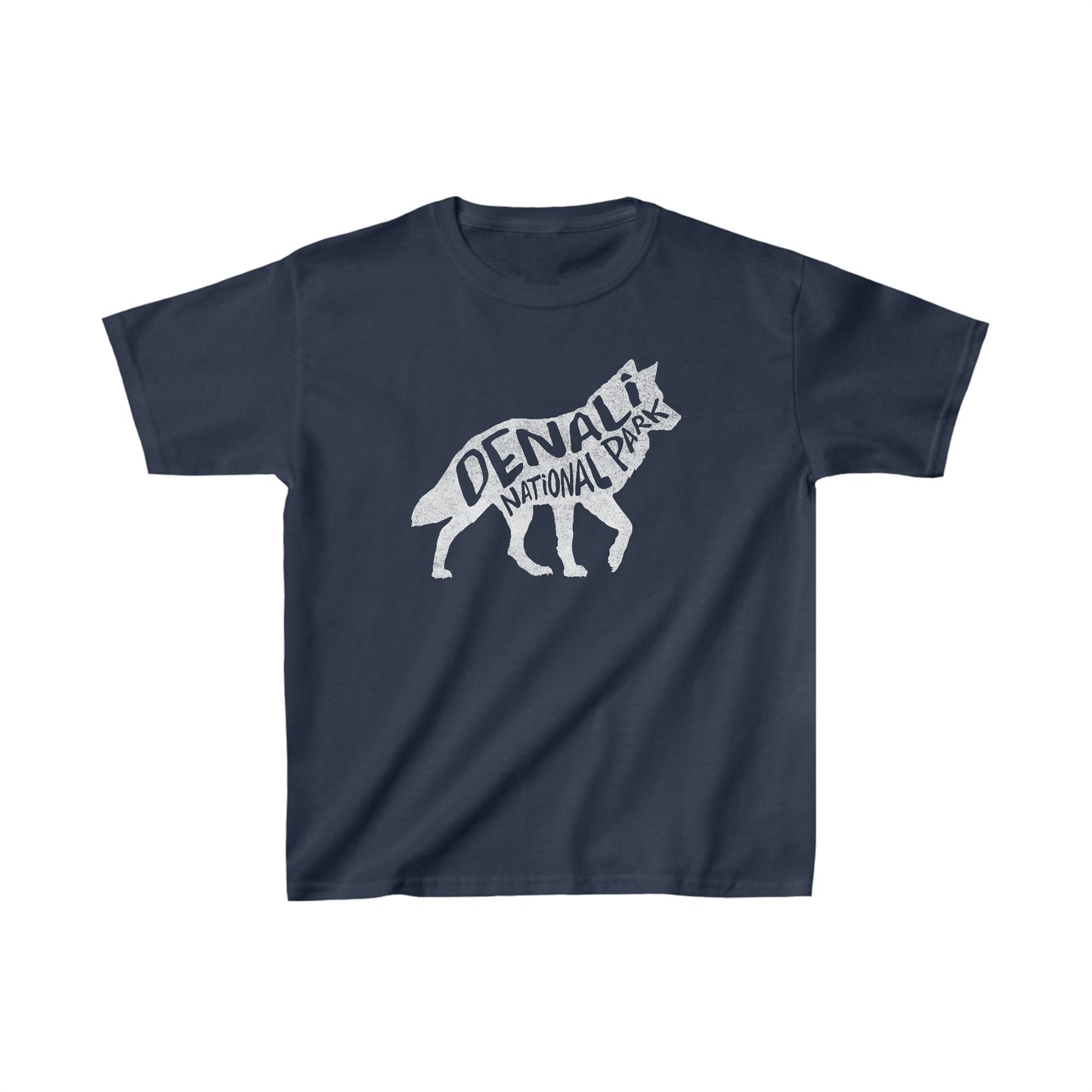 Denali National Park Child T-Shirt - Wolf Chunky Text
