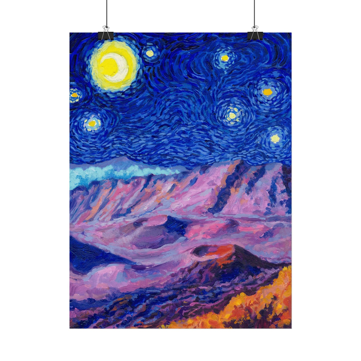 Haleakalā Park Starry Night Poster - Premium Textured Paper