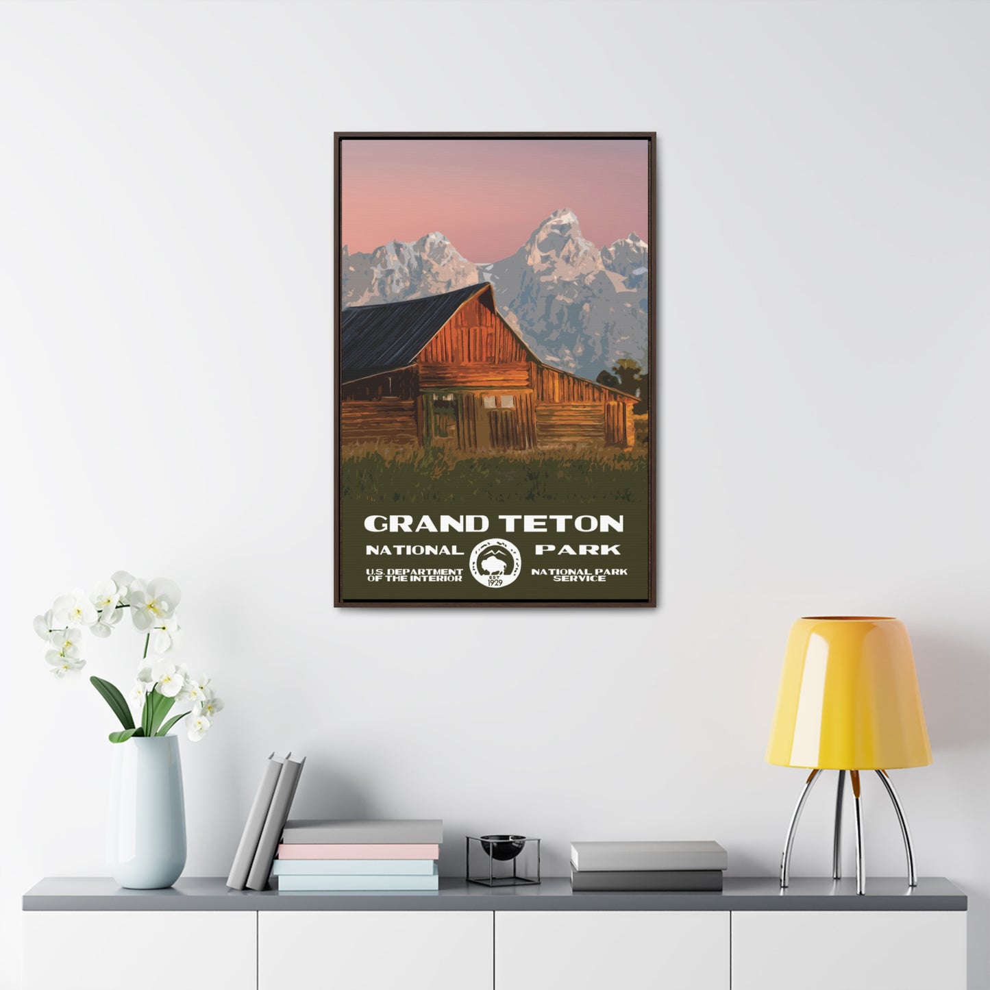 Grand Teton National Park Framed Canvas - WPA Poster Barn