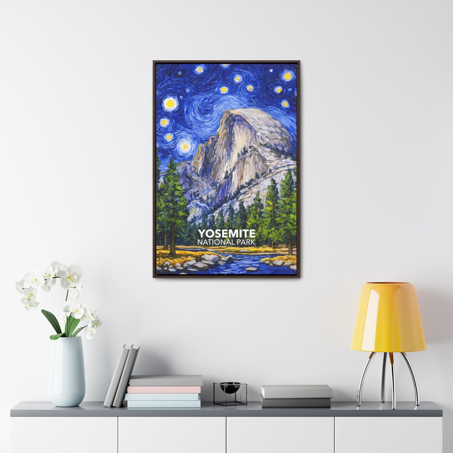 Yosemite National Park Framed Canvas - The Starry Night