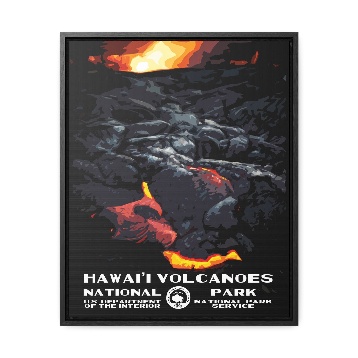 Hawaii Volcanoes National Park Framed Canvas - WPA Poster