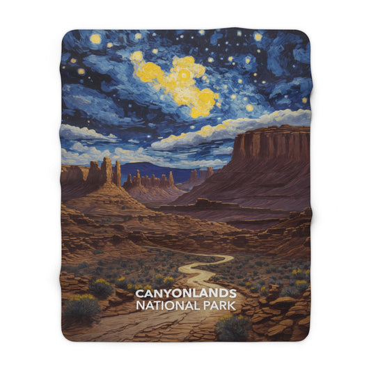 Canyonlands National Park Sherpa Blanket - The Starry Night