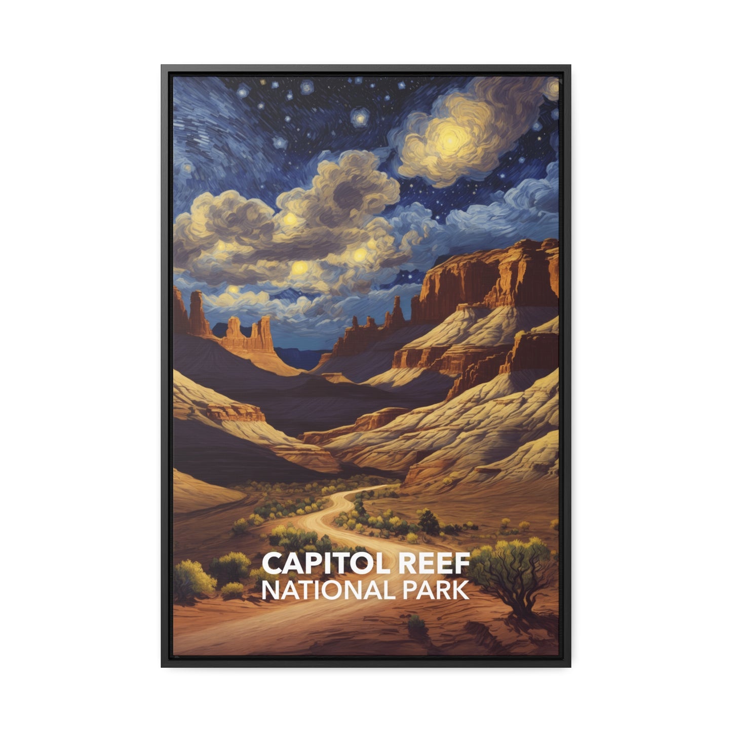 Capitol Reef National Park Framed Canvas - The Starry Night